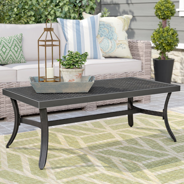 Darby Home Co Dominque Rectangular Metal Outdoor Coffee Table & Reviews ...